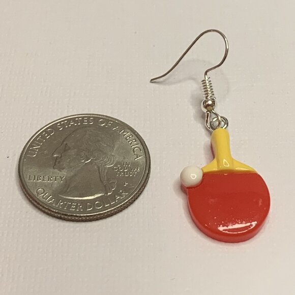 Ping Pong Paddle Earrings, Ping Pong Earrings, Sports Earrings, Gift Idea, Silly - Picture 5 of 5